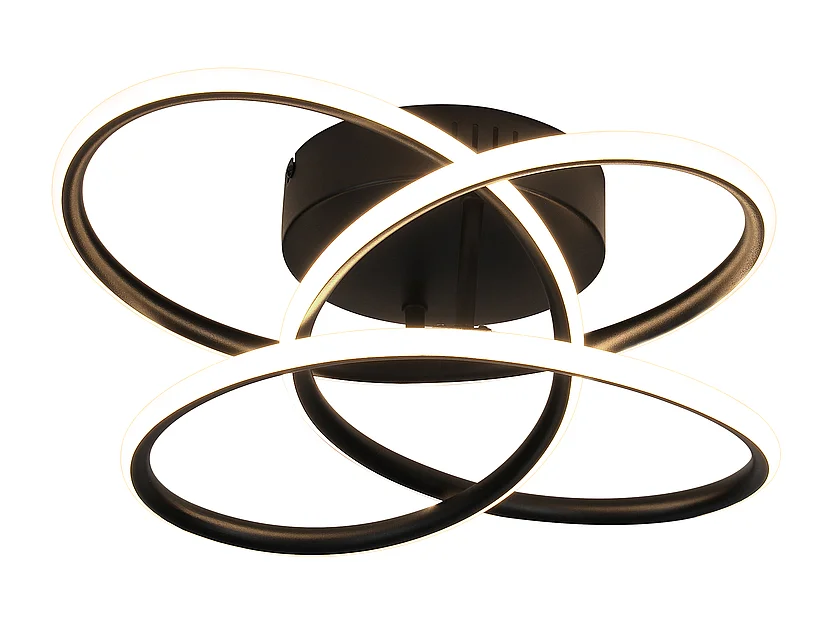 NETTLIFE Plafonnier LED pour couloir, design moderne, intensité variable, télécommande, 44 W, noir