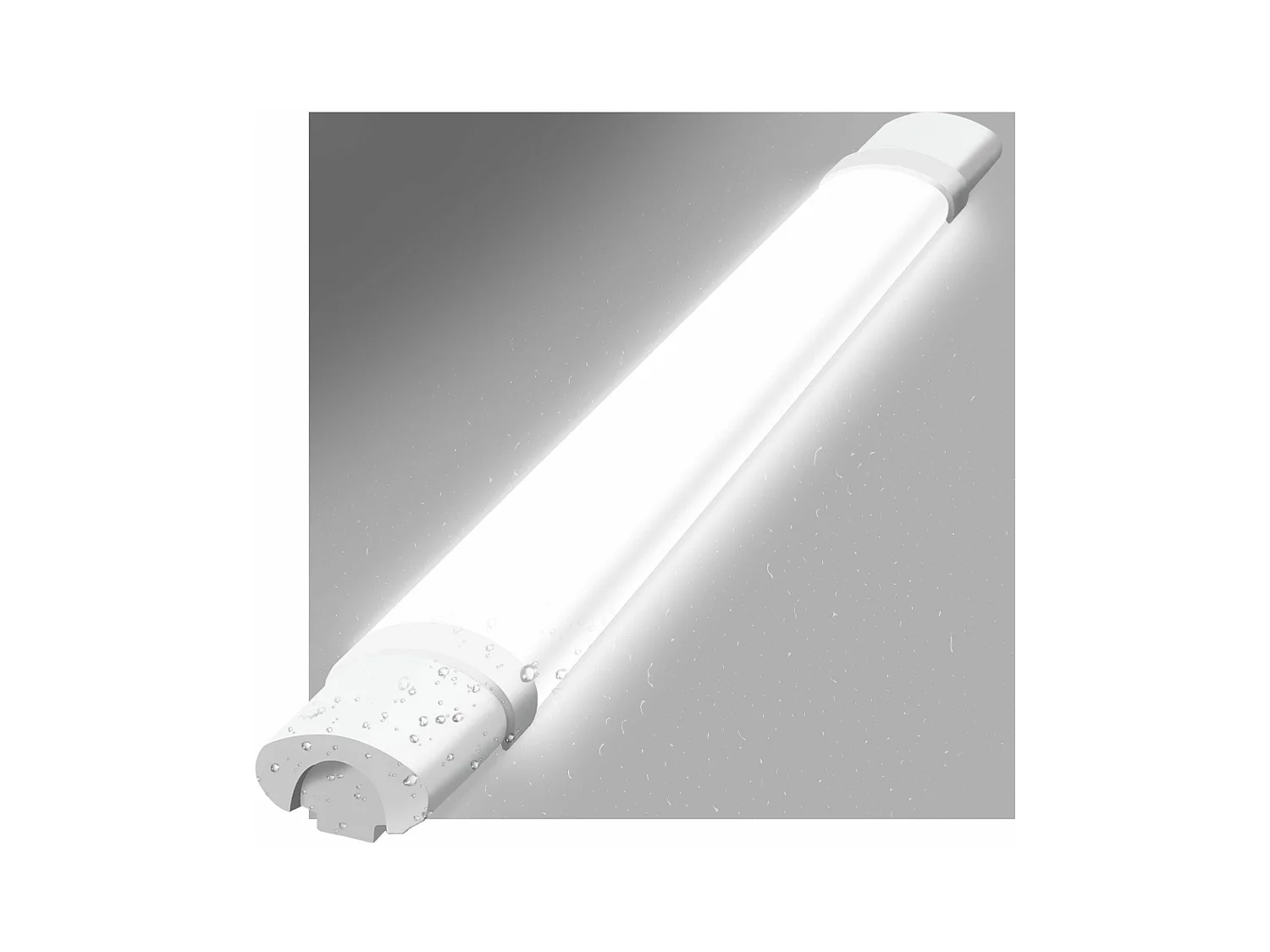 NETTLIFE Plafonnier LED anti-humidité 2 90CM -24W 3000LM plafonnier lampe d'atelier tube LED IP65 étanche 5000K