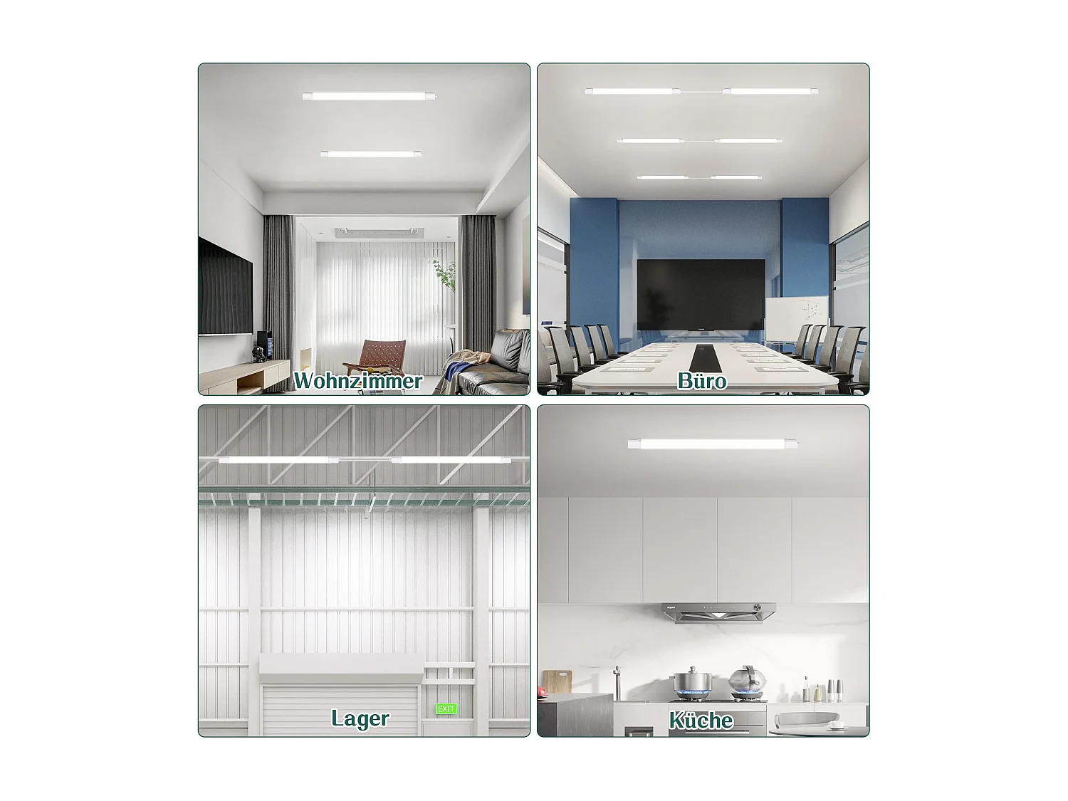 NETTLIFE 2 90CM Feuchtraum LED Deckenleuchte -24W 3000LM Deckenlampe Werkstattlampe LED Röhre IP65 Wasserdicht 5000K