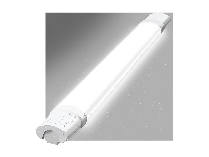 NETTLIFE Plafonnier LED anti-humidité 2 90CM -24W 3000LM plafonnier lampe d'atelier tube LED IP65 étanche 5000K