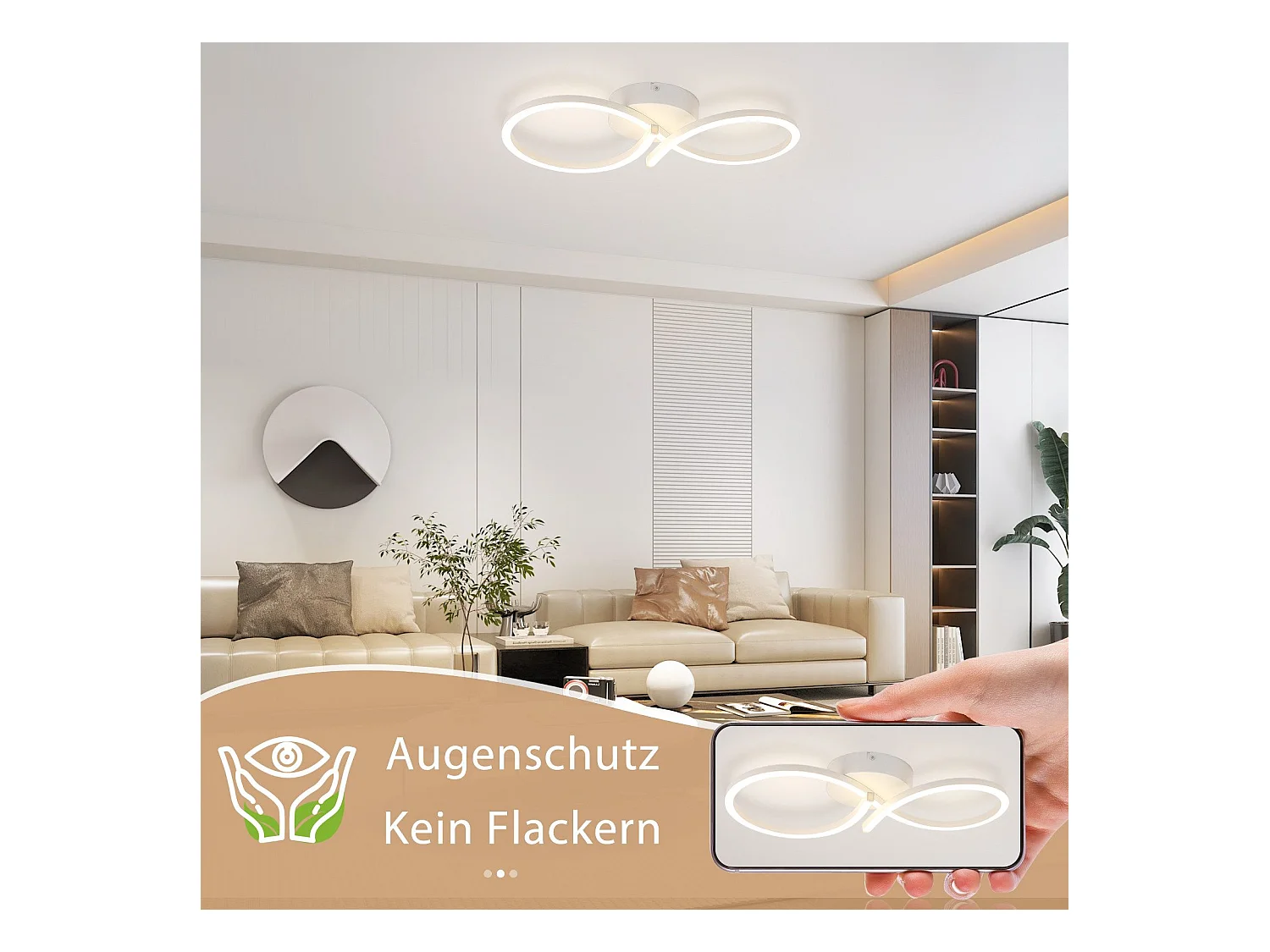 NETTLIFE Lampa sufitowa LED Salon 24w Biała Nowoczesna kreatywna lampa kuchenna 3000k Ciepła biel