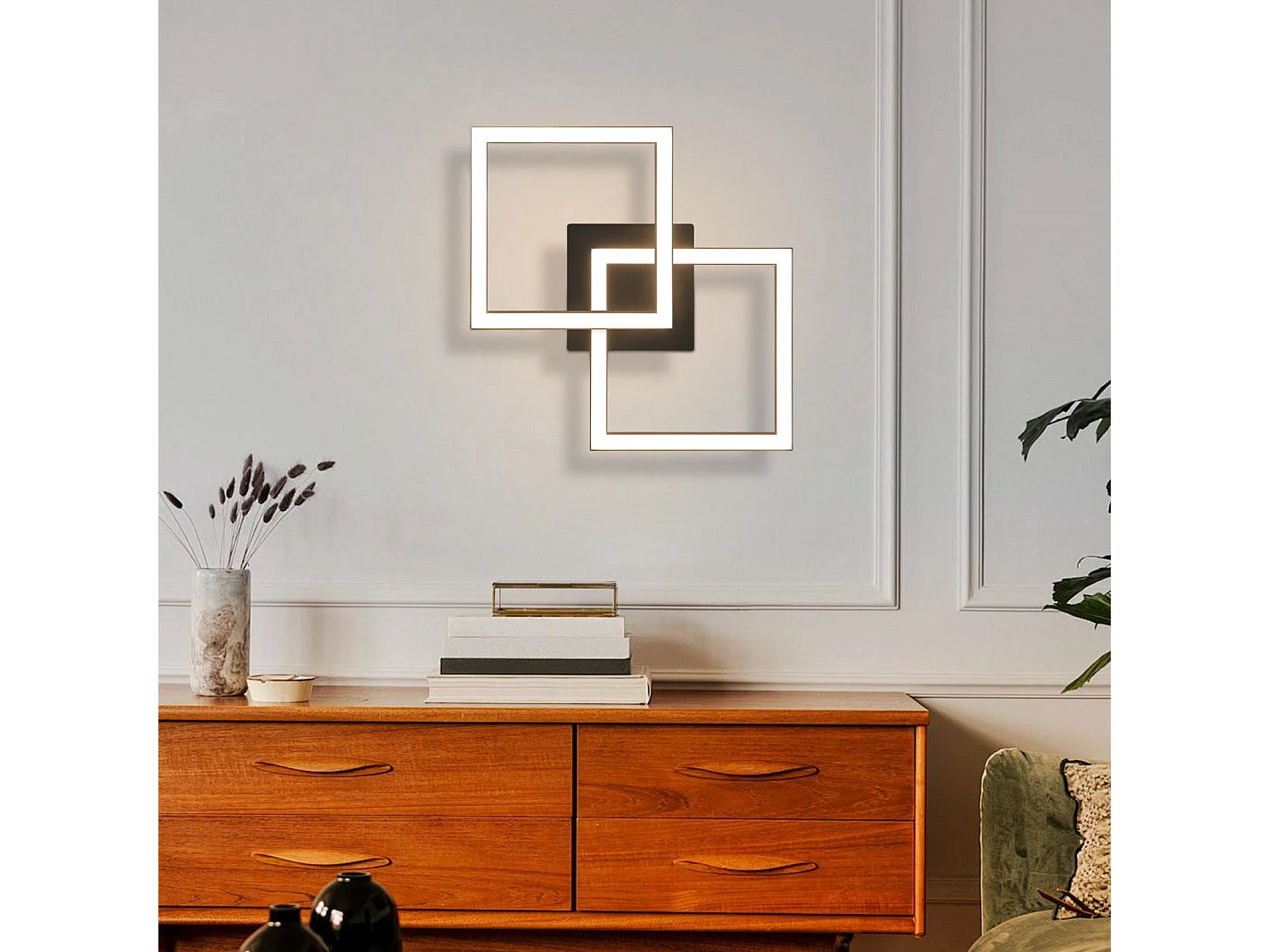 NETTLIFE Plafonnier LED Carré Noir 24 W 4 000 K Blanc Neutre Lampe De Cuisine Moderne