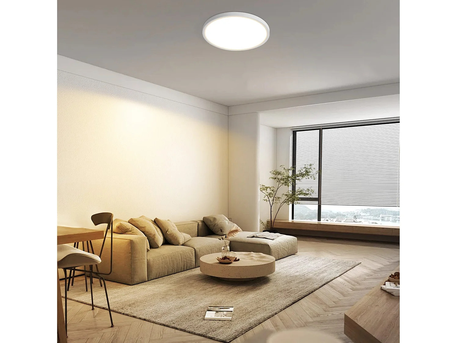 NETTLIFE Plafonnier LED Plat Pour Chambre à Coucher 18 Cm 15 W Non Dimmable Blanc Chaud 3 000 K