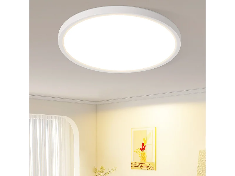 NETTLIFE Flache LED-Deckenleuchte für Schlafzimmer, 18 cm, 15 W, nicht dimmbar, Warmweiß 3000 K