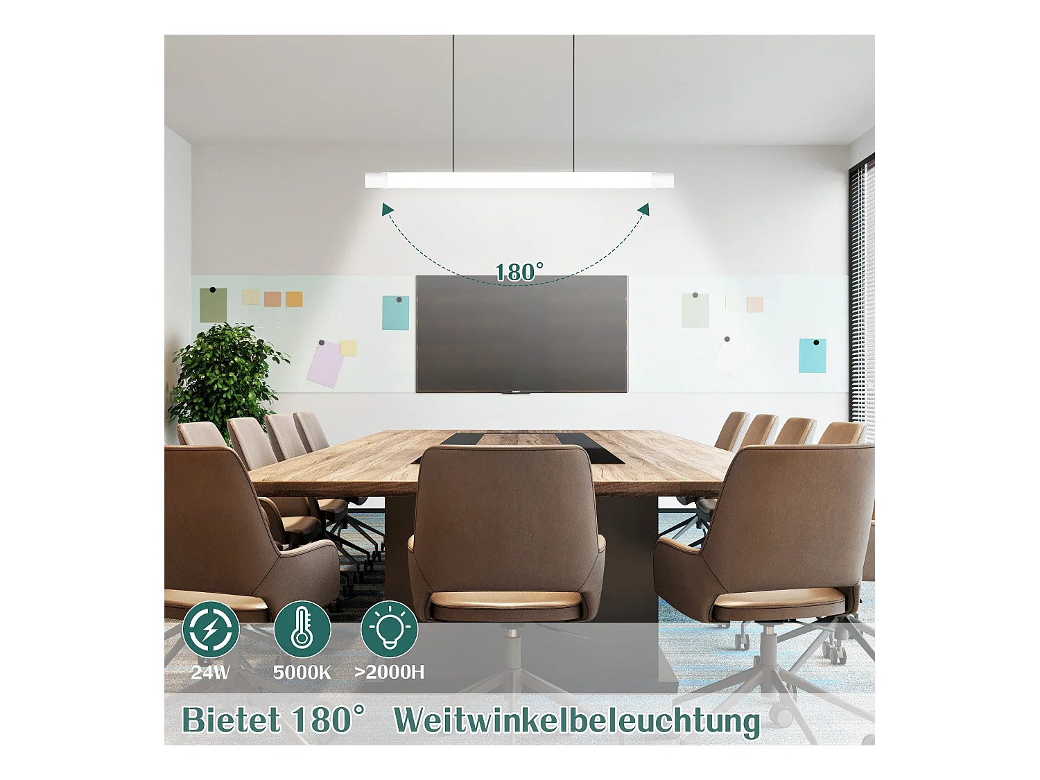 NETTLIFE 2-in-1 LED Deckenleuchte Feuchtigkeitsgeschützt 90CM -24W 3000LM Deckenlampe Küchenlampe Badewannenlampe IP65 5000K