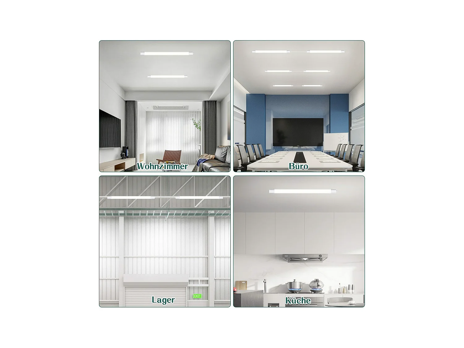 NETTLIFE 2-in-1 LED Deckenleuchte Feuchtigkeitsgeschützt 90CM -24W 3000LM Deckenlampe Küchenlampe Badewannenlampe IP65 5000K