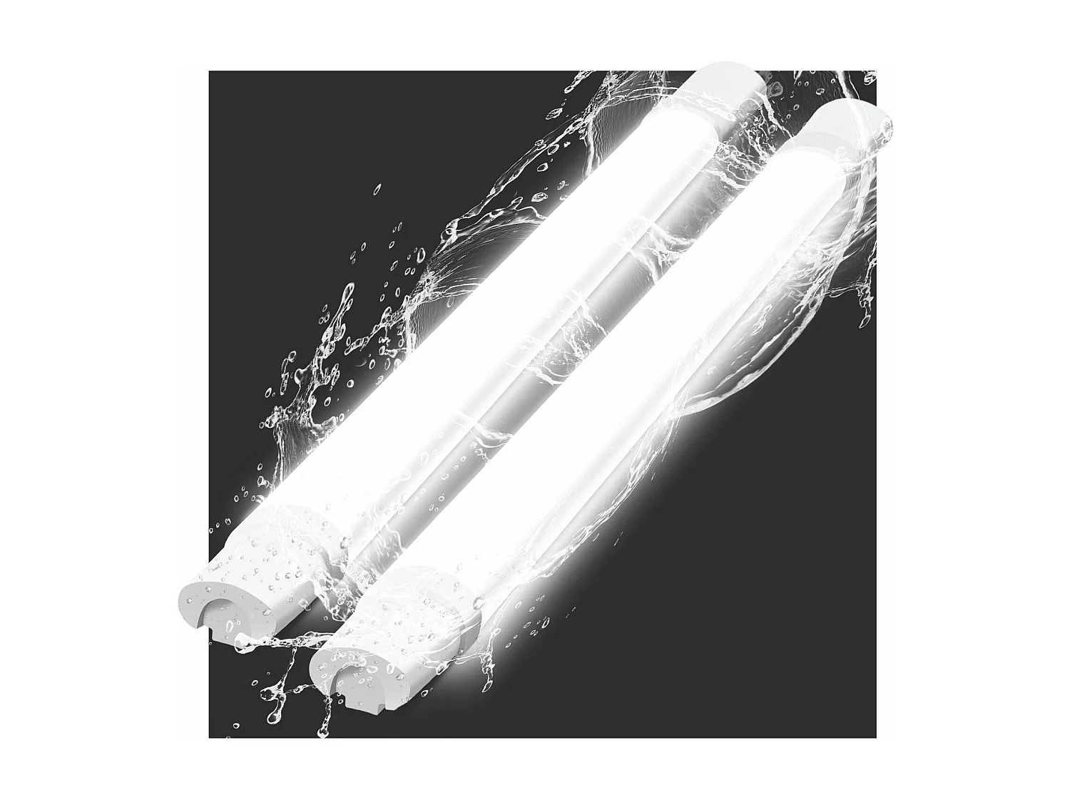 NETTLIFE 2-in-1 LED Deckenleuchte Feuchtigkeitsgeschützt 90CM -24W 3000LM Deckenlampe Küchenlampe Badewannenlampe IP65 5000K