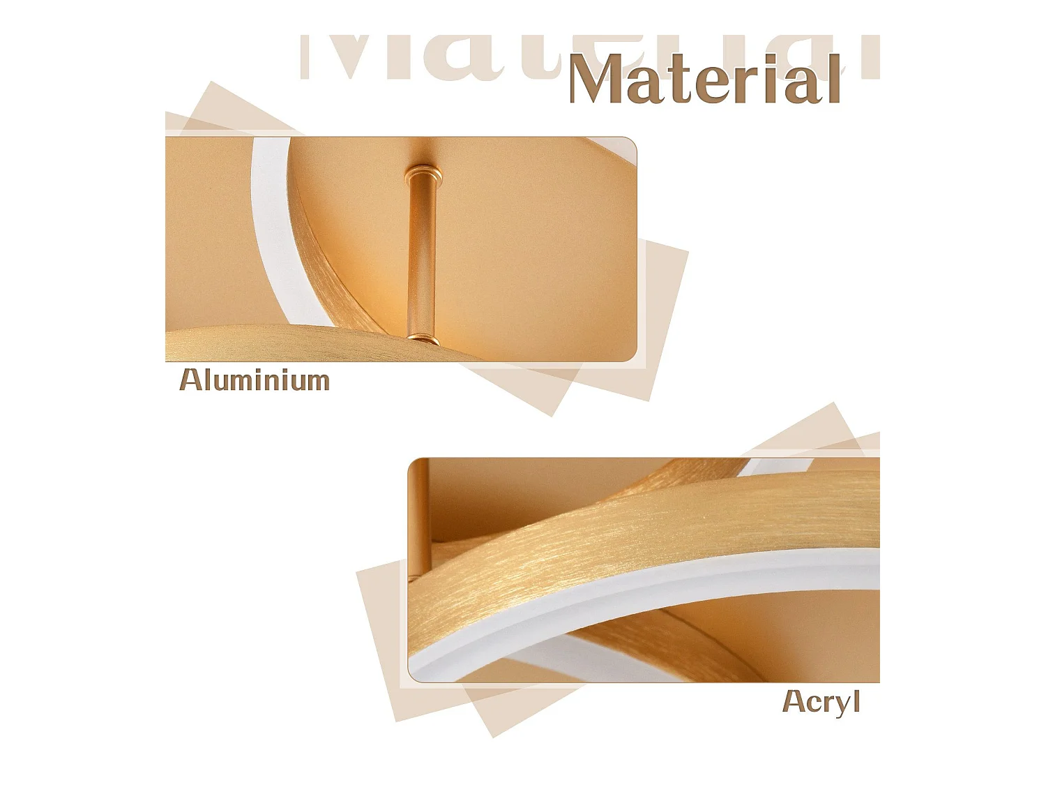 NETTLIFE Plafonnier LED pour salon Noir à intensité variable Design moderne 61 cm  Avec télécommande 50 W