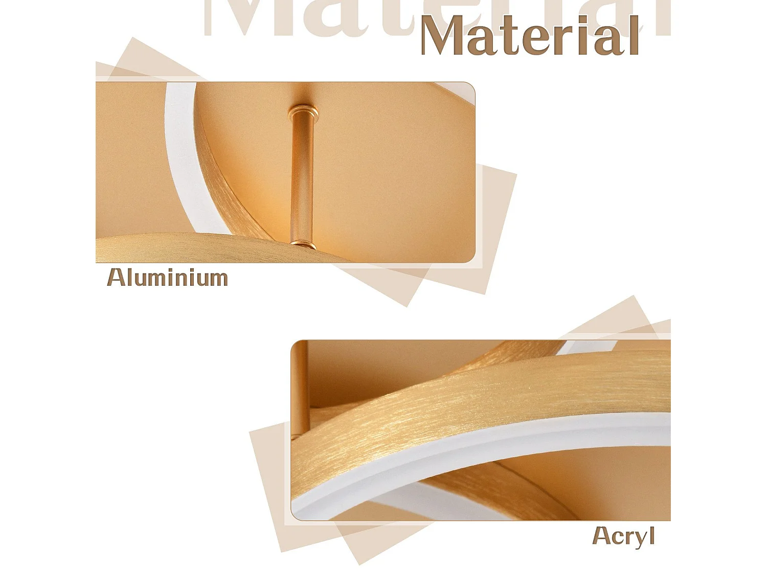 NETTLIFE Plafonnier LED pour salon Noir à intensité variable Design moderne 61 cm  Avec télécommande 50 W