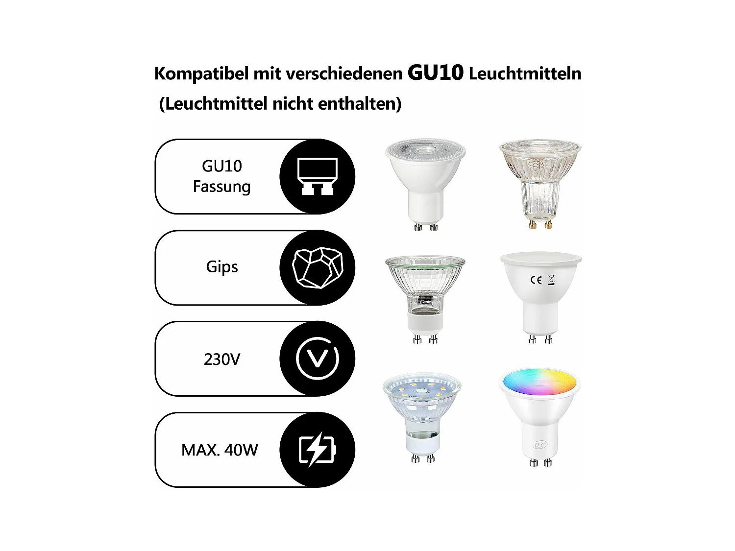 NETTLIFE Witte opbouwspot rond GU10 moderne gipsplafondspots klein 40W