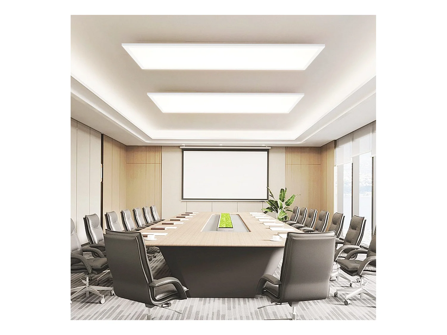 Panel LED NETTLIFE 120x30 regulable, luz de techo plana RGB de 36 W, con control remoto, 3000-6500 K.