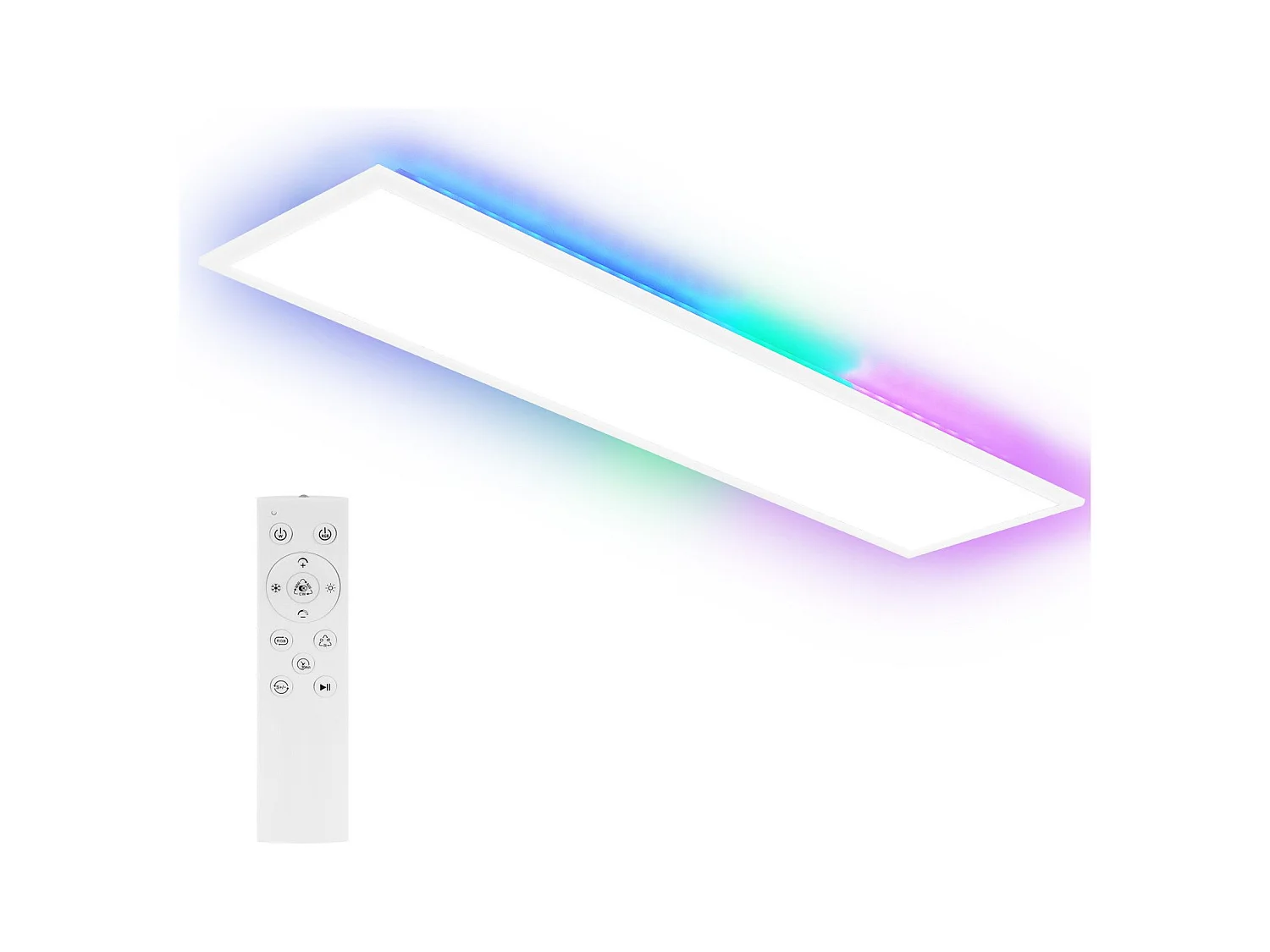 Panel LED NETTLIFE 120x30 regulable, luz de techo plana RGB de 36 W, con control remoto, 3000-6500 K.