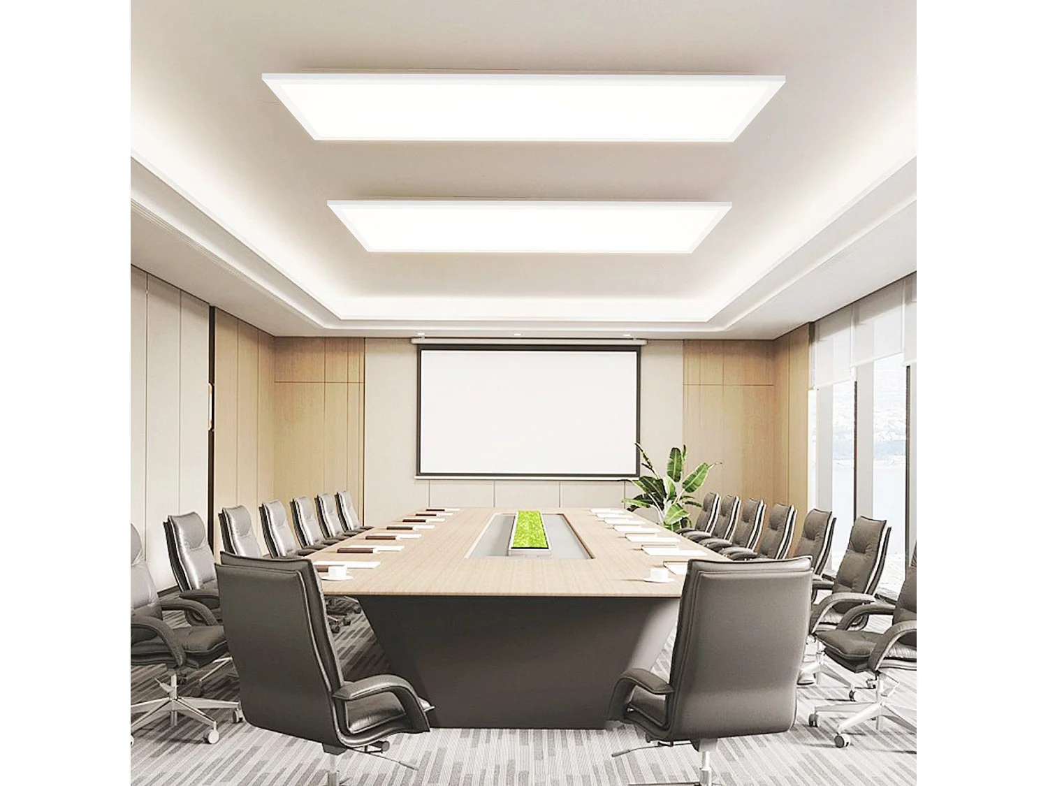 NETTLIFE LED-paneel 120 x 30 cm, dimbaar, plat plafondlicht, RGB-kleurveranderend, met afstandsbediening, 36 W, 3000 K-6500 K