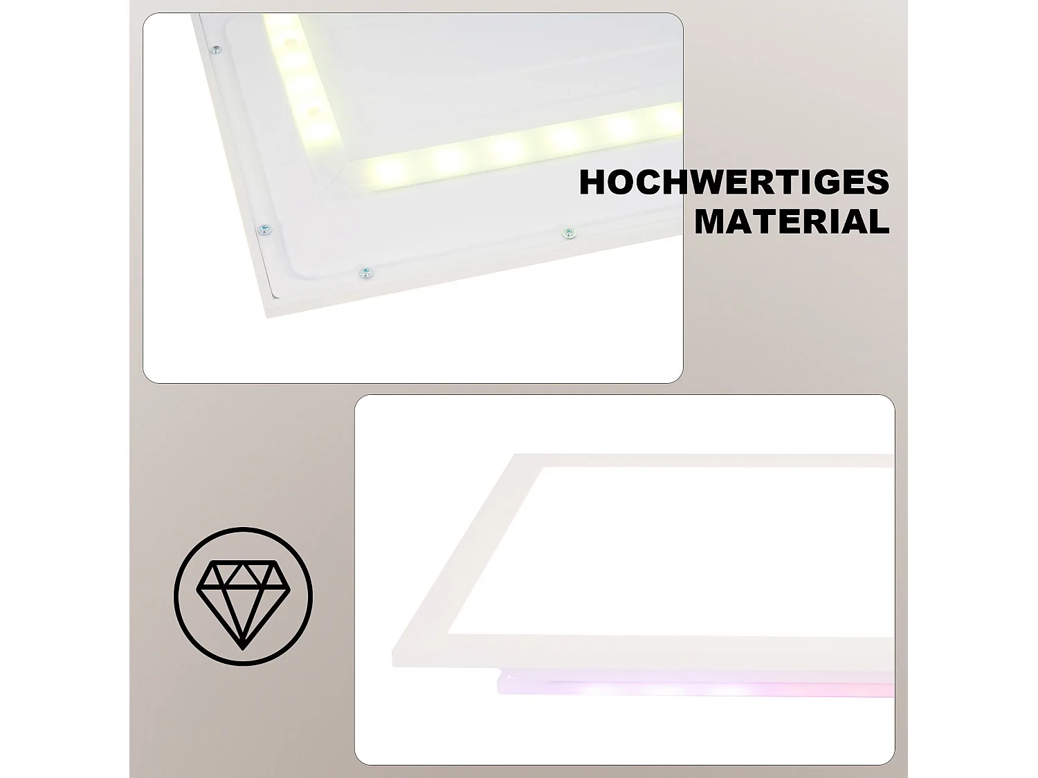 NETTLIFE LED-Panel 100 x 25 cm – dimmbare Deckenleuchte, RGB-Hintergrundbeleuchtung, 24 W, Warmweiß, Neutralweiß