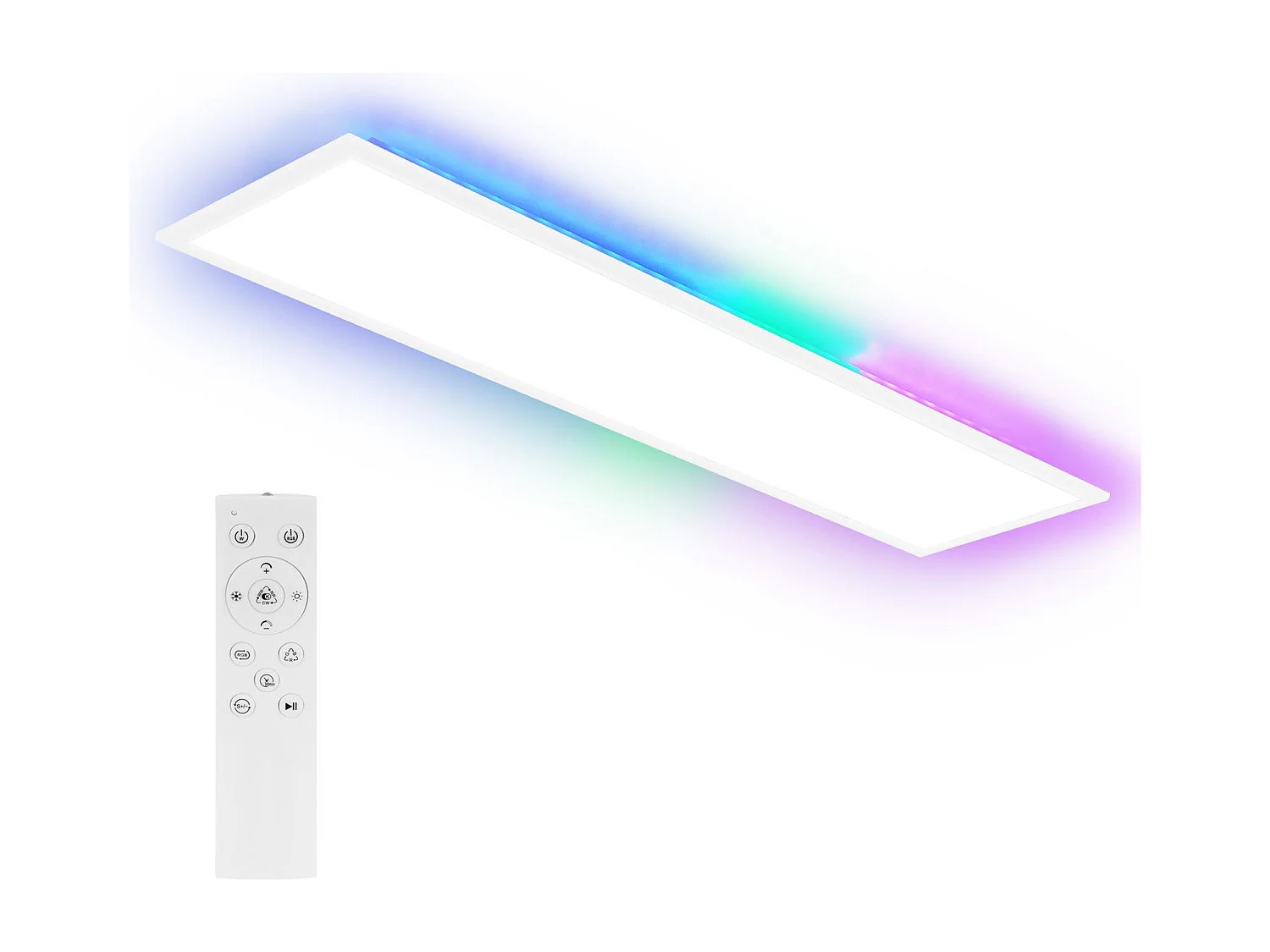 NETTLIFE LED-Panel 100 x 25 cm – dimmbare Deckenleuchte, RGB-Hintergrundbeleuchtung, 24 W, Warmweiß, Neutralweiß