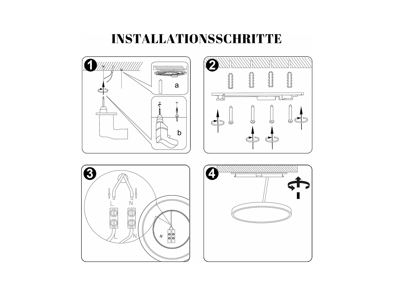 NETTLIFE Plafonnier LED  Plat 22cm 18w à Intensité Variable Pour Chambre Cuisine 3000k - 6500k