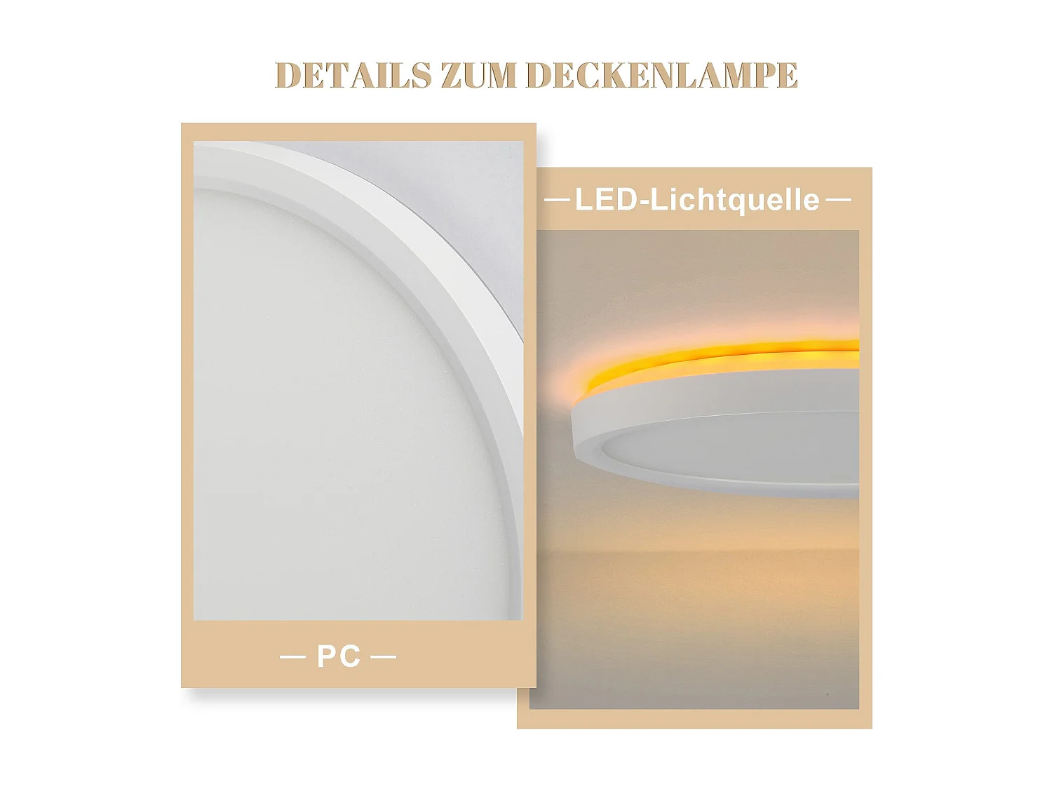 NETTLIFE Plafonnier LED  Plat 22cm 18w à Intensité Variable Pour Chambre Cuisine 3000k - 6500k