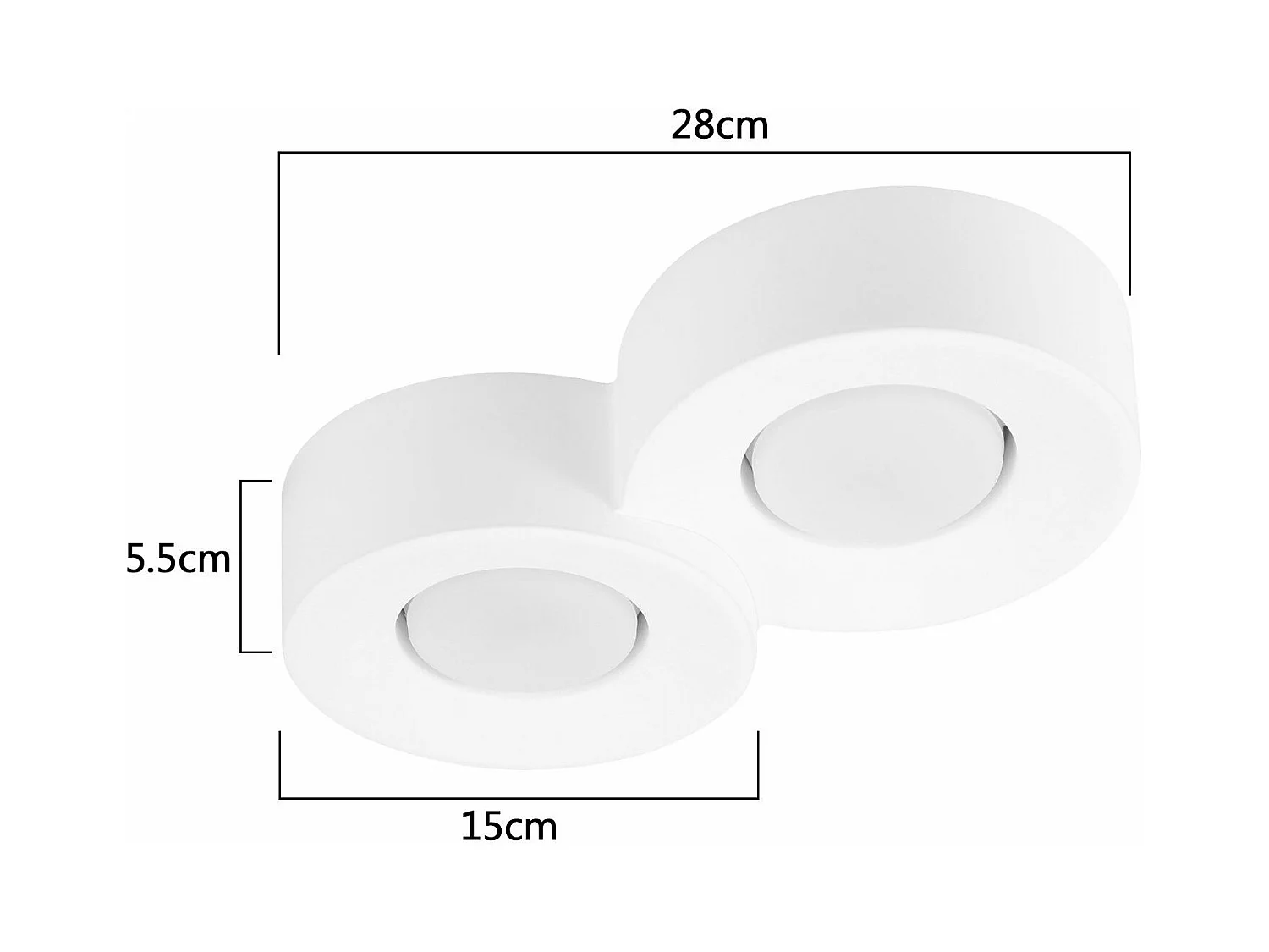 NETTLIFE Spot En Saillie Blanc Rond Couloir Plafonnier  Gx53 2 Flammes Plafonnier Moderne En  Max.10w