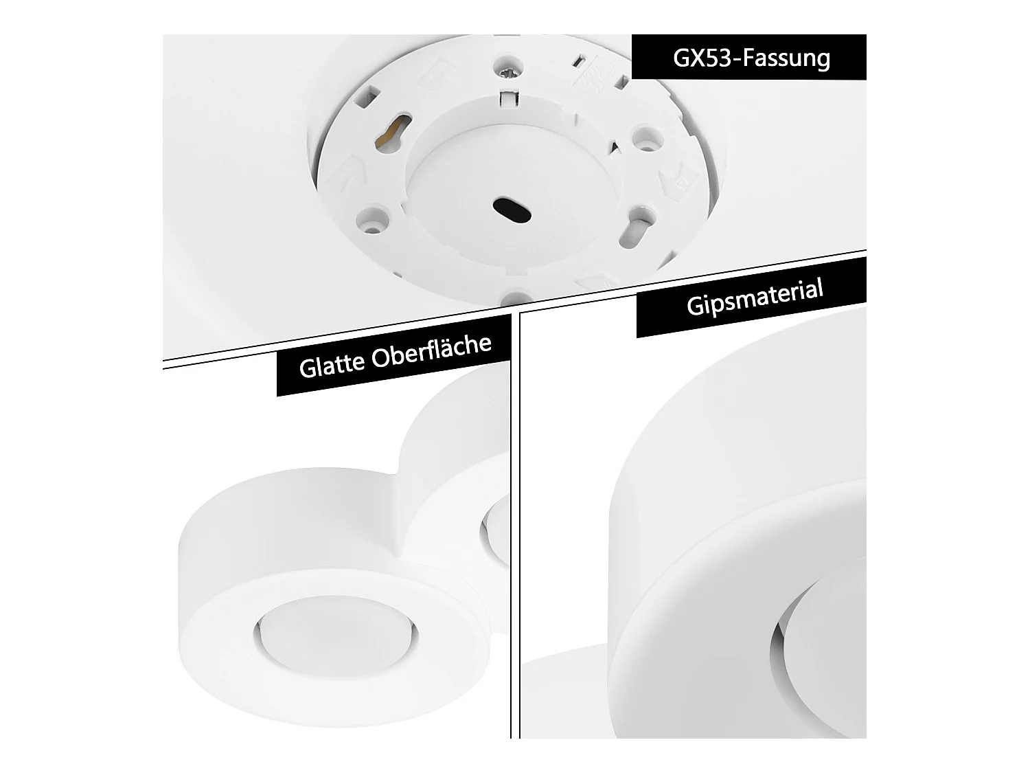 NETTLIFE Spot En Saillie Blanc Rond Couloir Plafonnier  Gx53 2 Flammes Plafonnier Moderne En  Max.10w