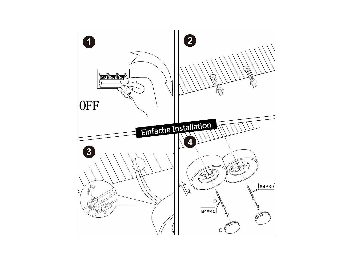 NETTLIFE Spot En Saillie Blanc Rond Couloir Plafonnier  Gx53 2 Flammes Plafonnier Moderne En  Max.10w