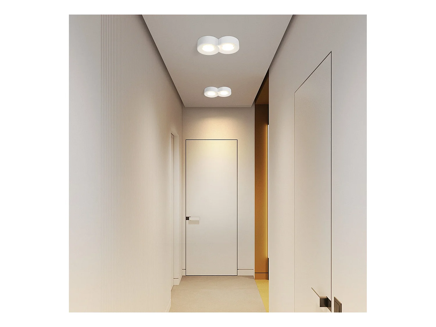 NETTLIFE Spot En Saillie Blanc Rond Couloir Plafonnier  Gx53 2 Flammes Plafonnier Moderne En  Max.10w