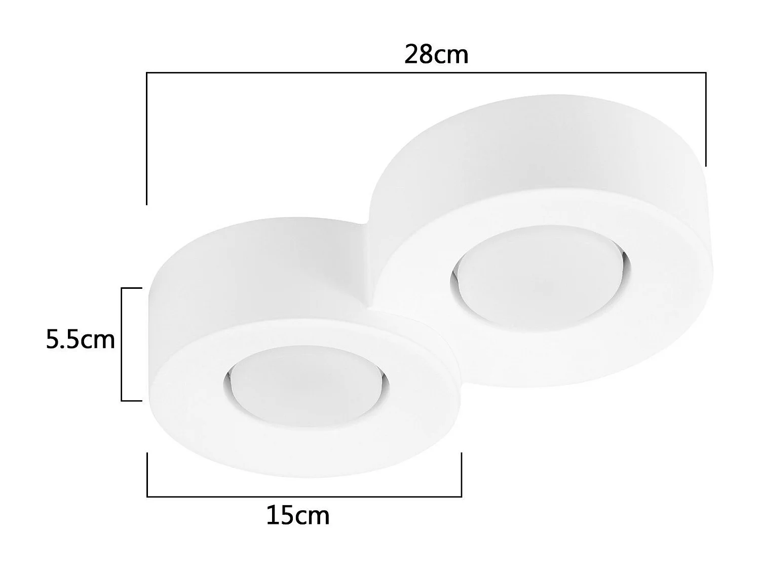 NETTLIFE Spot En Saillie Blanc Rond Couloir Plafonnier  Gx53 2 Flammes Plafonnier Moderne En  Max.10w