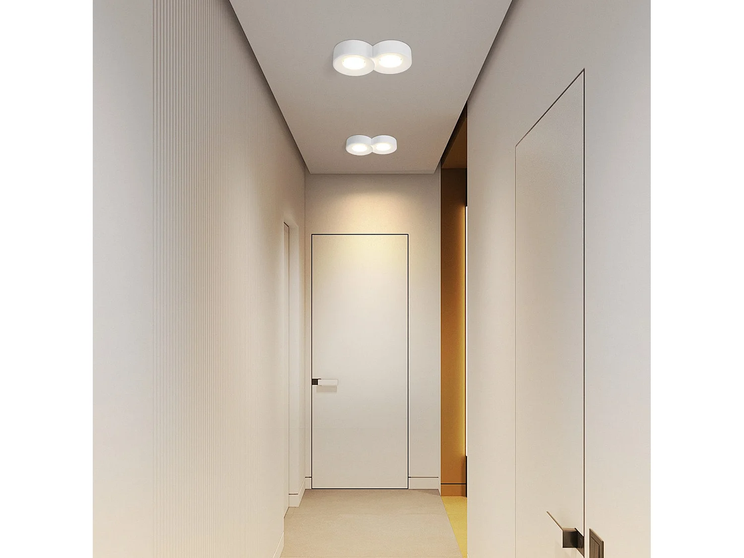 NETTLIFE Spot En Saillie Blanc Rond Couloir Plafonnier  Gx53 2 Flammes Plafonnier Moderne En  Max.10w