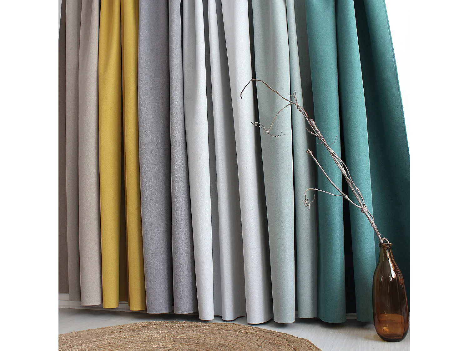 Rideau Occultant Opacité Maximale "Eclipse" 140x240cm Gris Foncé