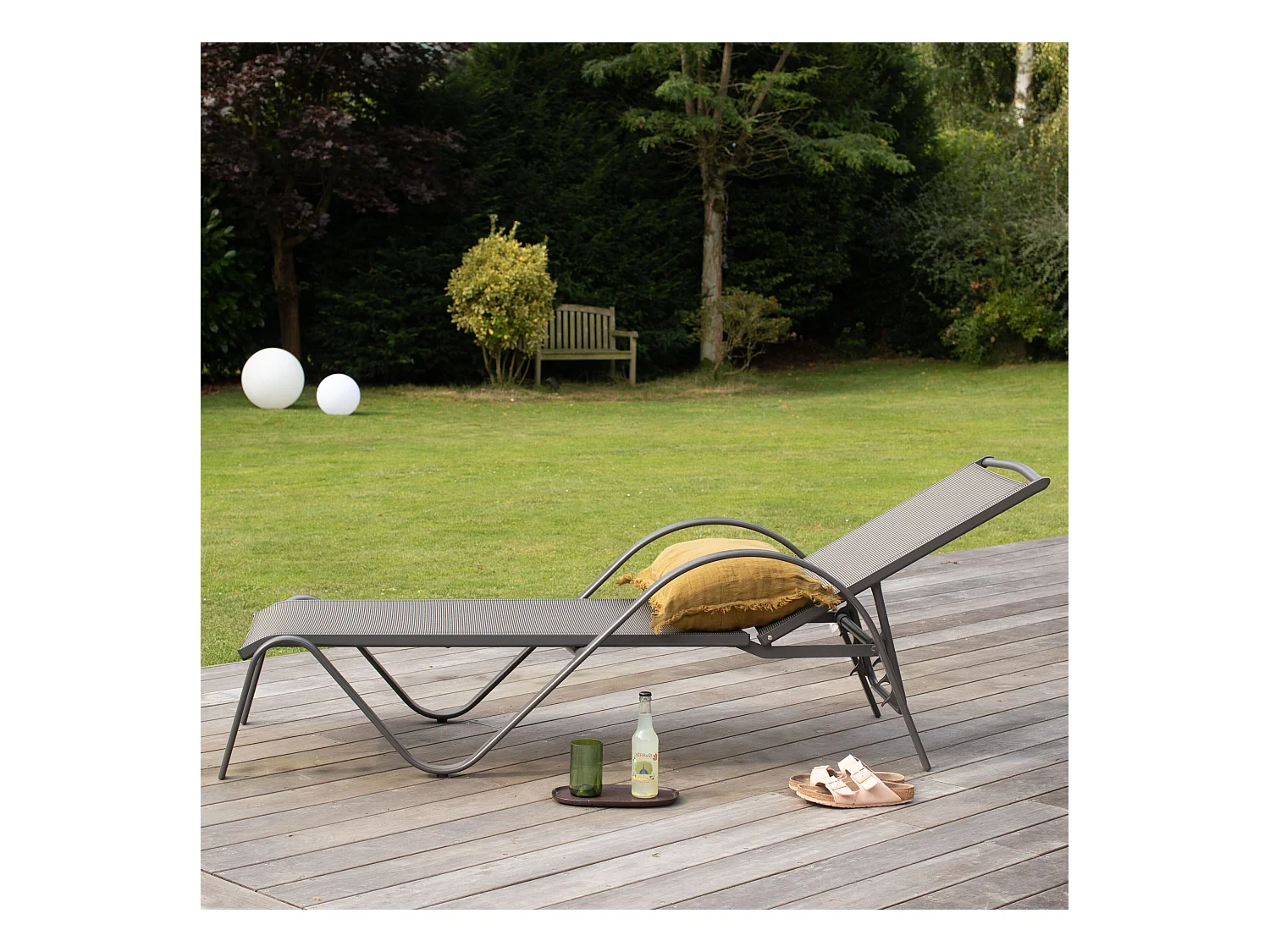 Bain de soleil en aluminium Gris SUNSET