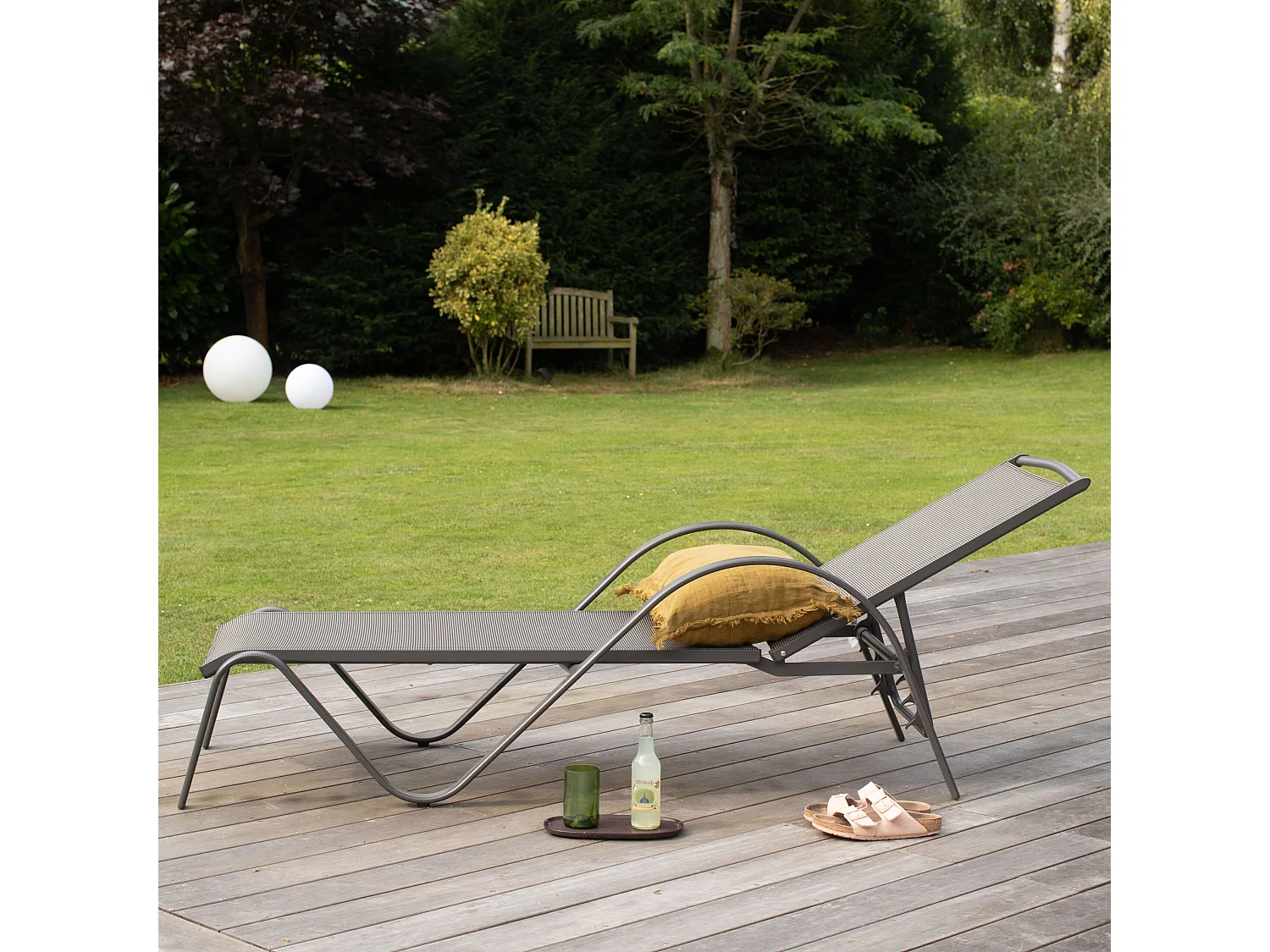 Bain de soleil en aluminium Gris SUNSET