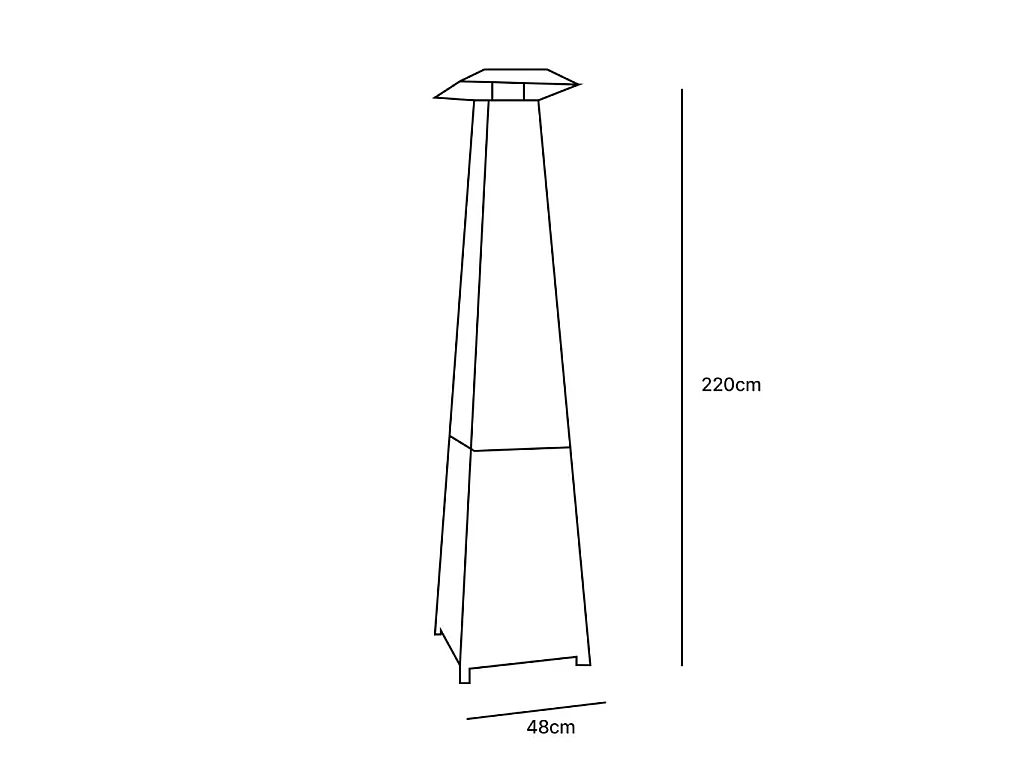 Chauffe terrasse à gaz 10000 W inox hexagonal ASTRA