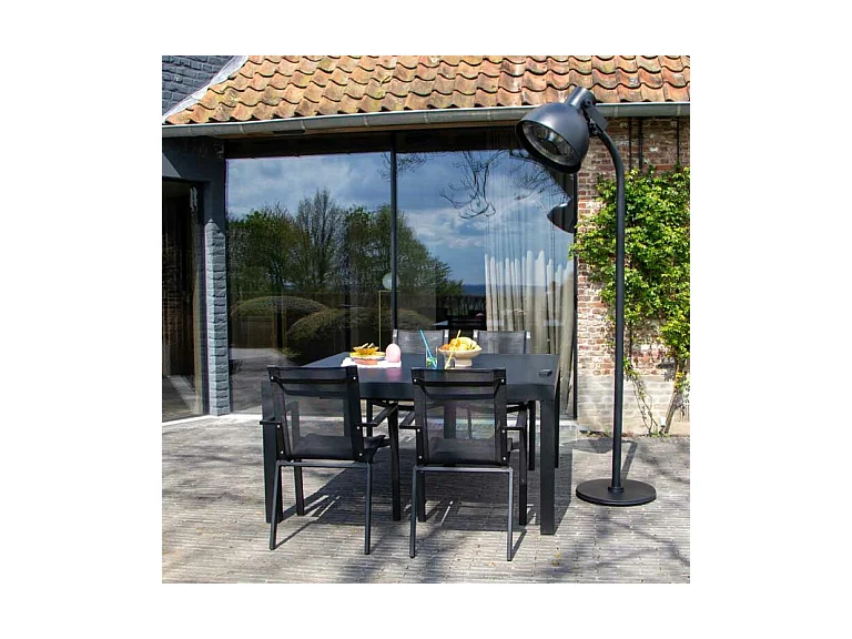 Chauffe terrasse électrique avec télécommande 2000W Noir LUMINA