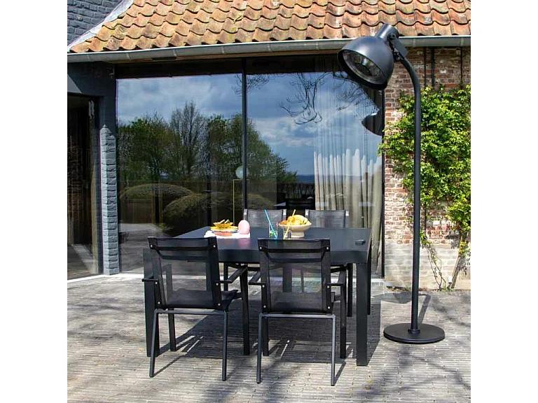 Chauffe terrasse électrique avec télécommande 2000W Noir LUMINA