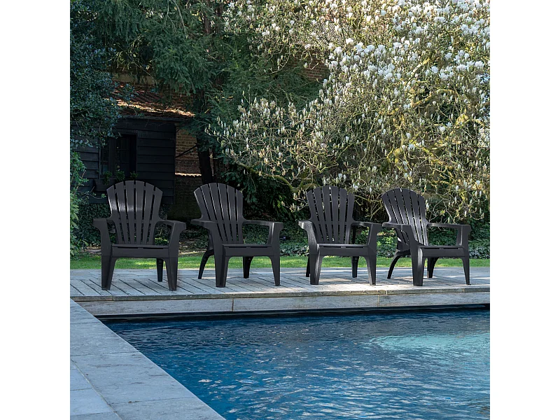 Lot de 4 Fauteuils adirondack Anthracite