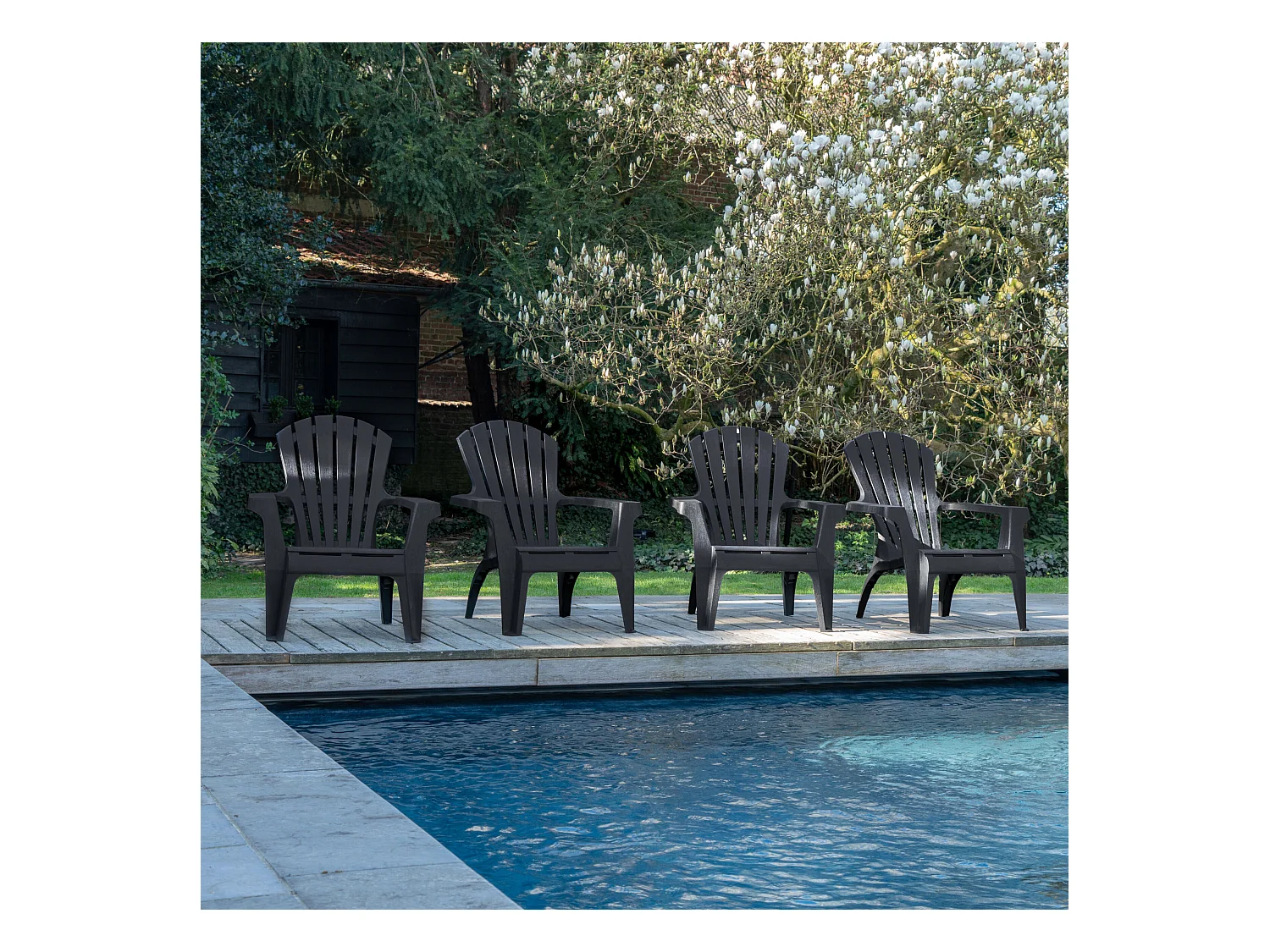 Lot de 4 Fauteuils adirondack Anthracite