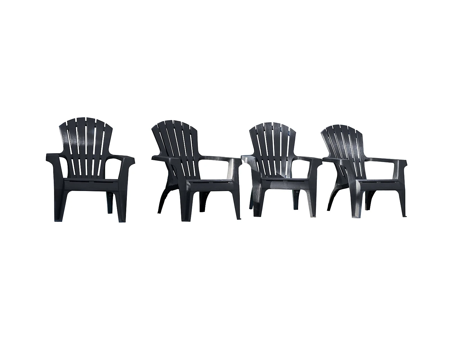 Lot de 4 Fauteuils adirondack Anthracite