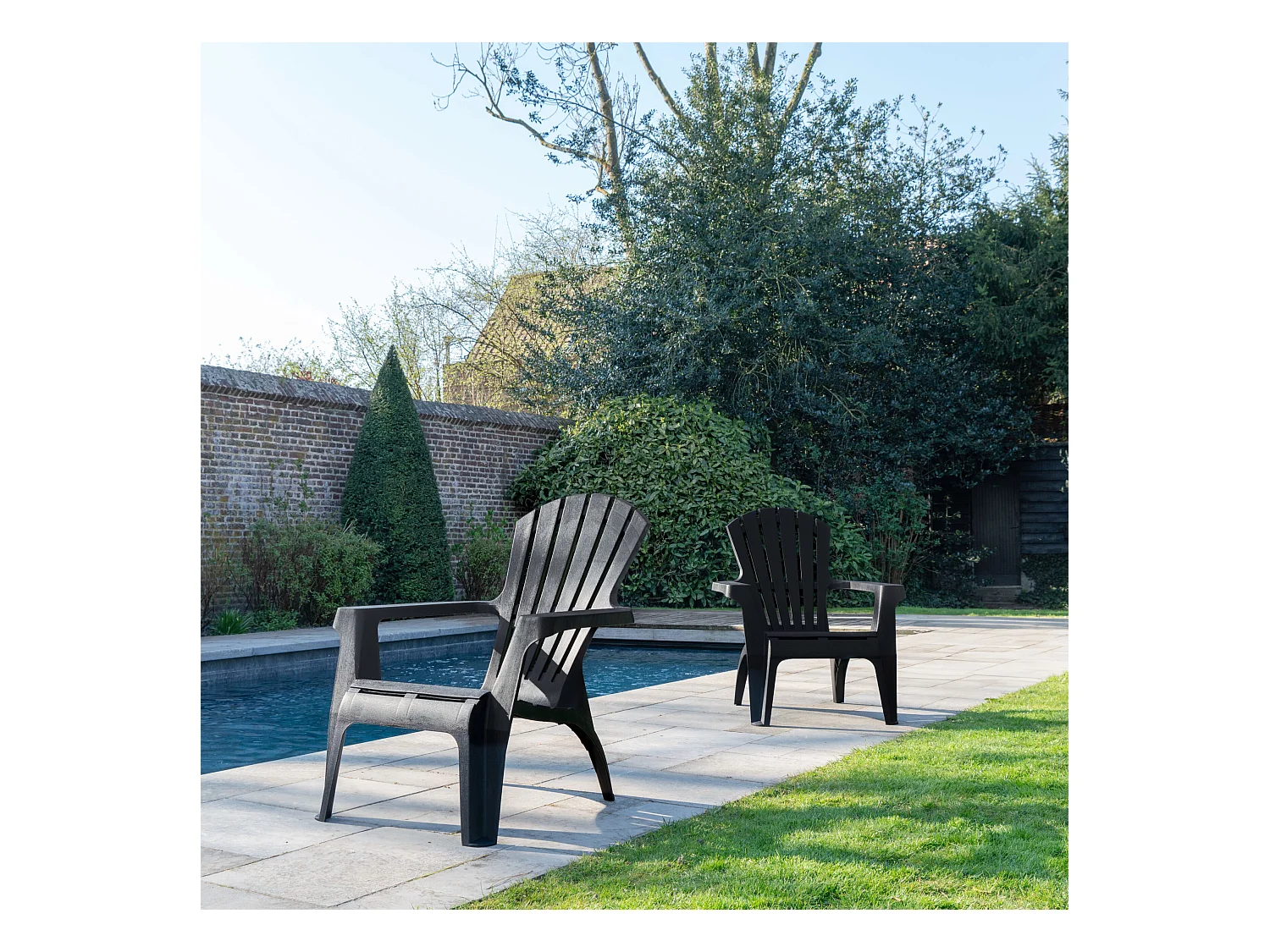 Lot de 4 Fauteuils adirondack Anthracite