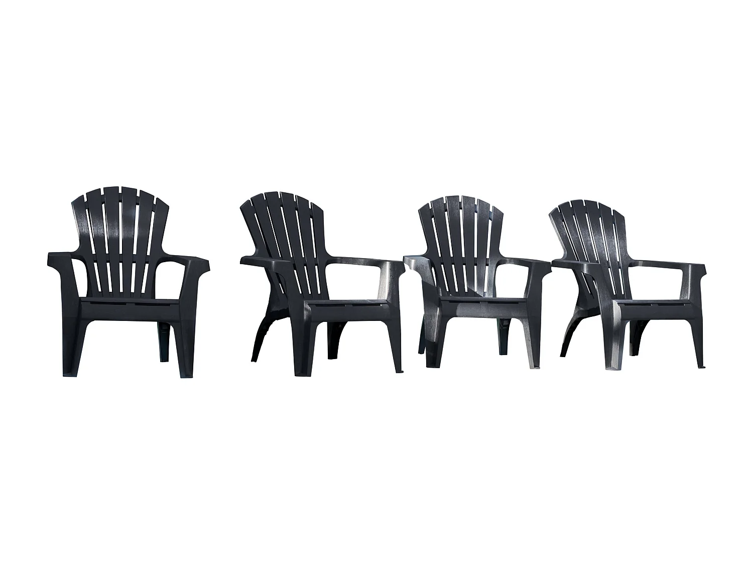 Lot de 4 Fauteuils adirondack Anthracite