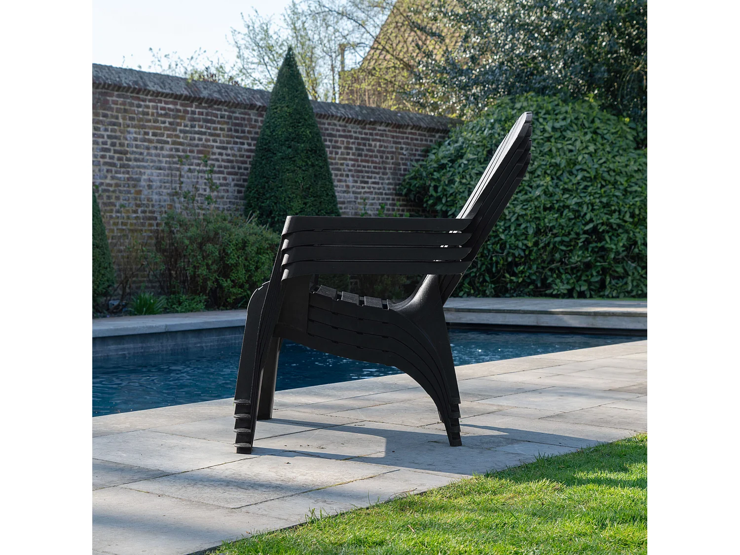 Lot de 4 Fauteuils adirondack Anthracite