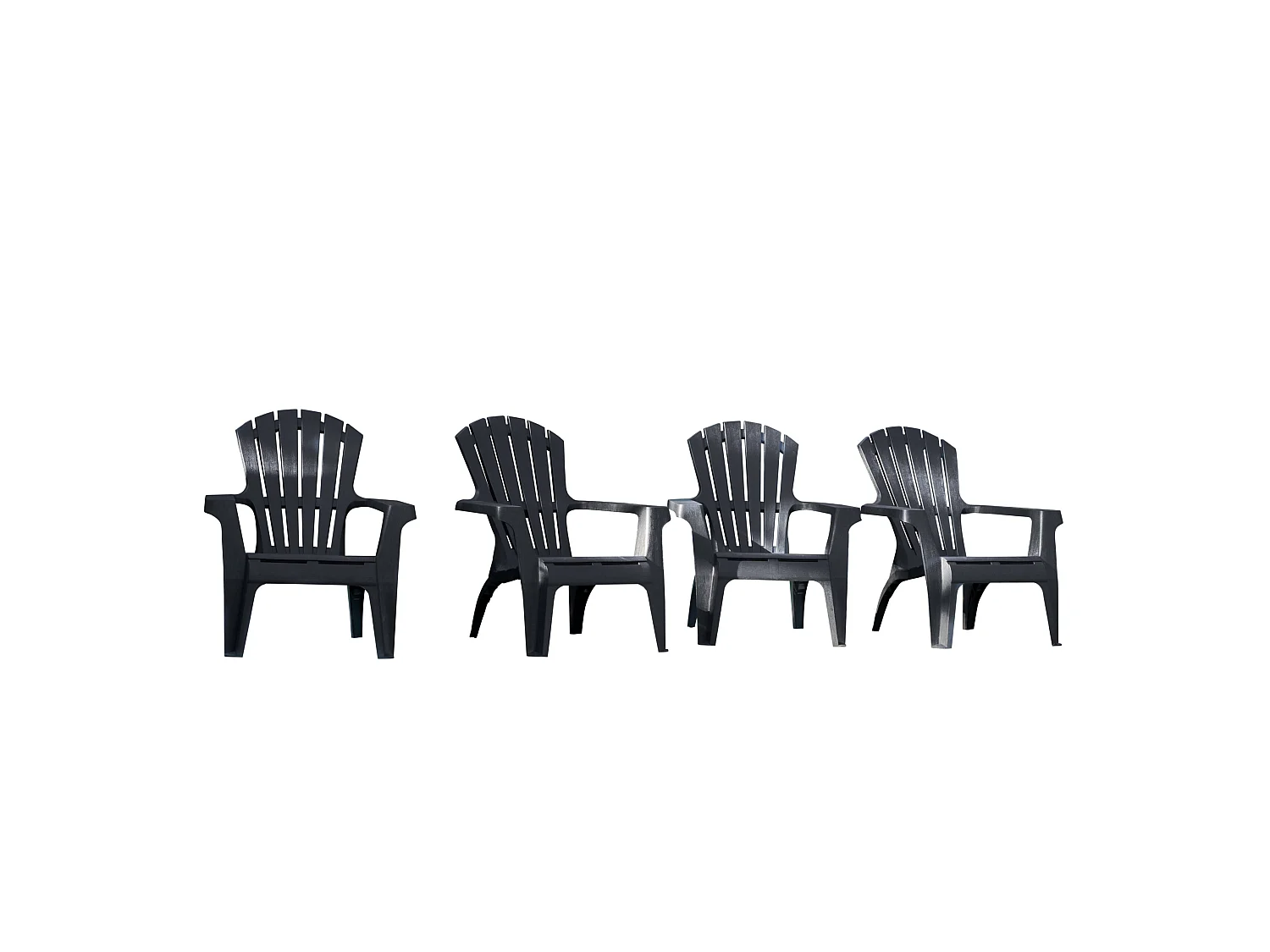 Lot de 4 Fauteuils adirondack Anthracite