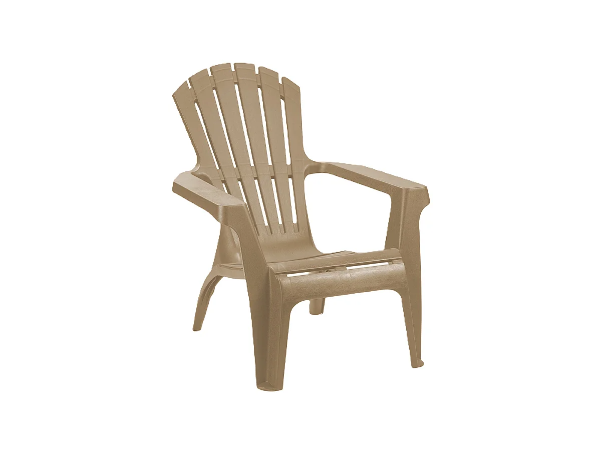 Fauteuil Adirondack de Jardin en Résine Empilable Taupe