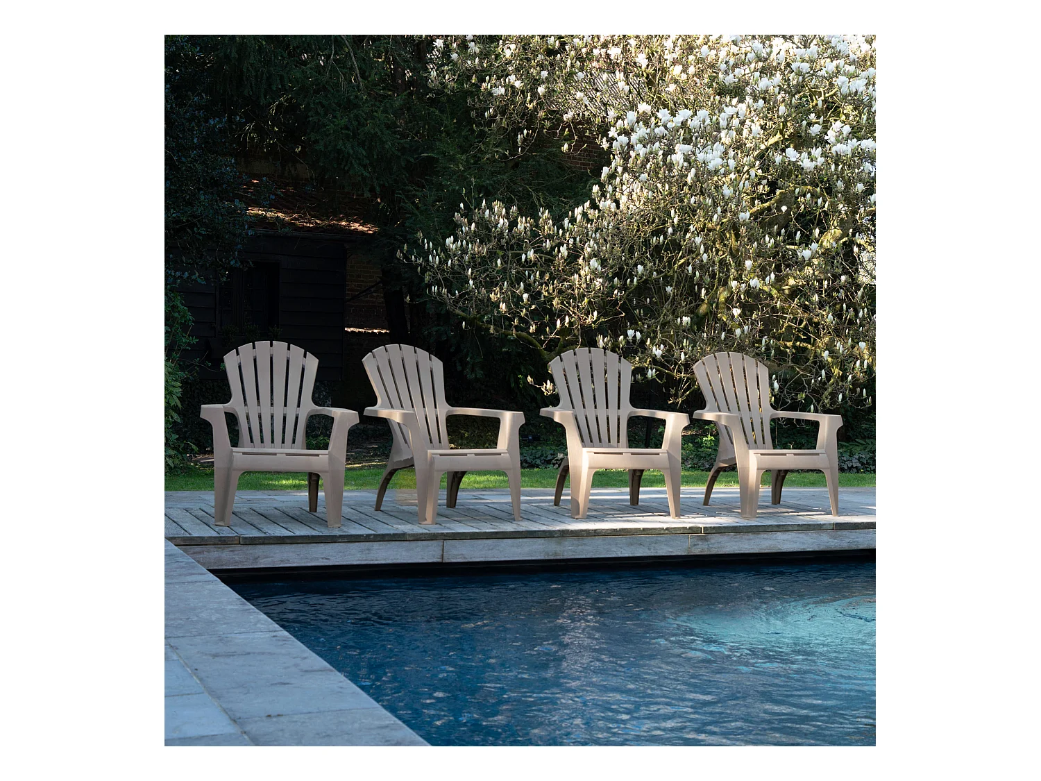 Lot de 4 Fauteuils adirondack Taupe