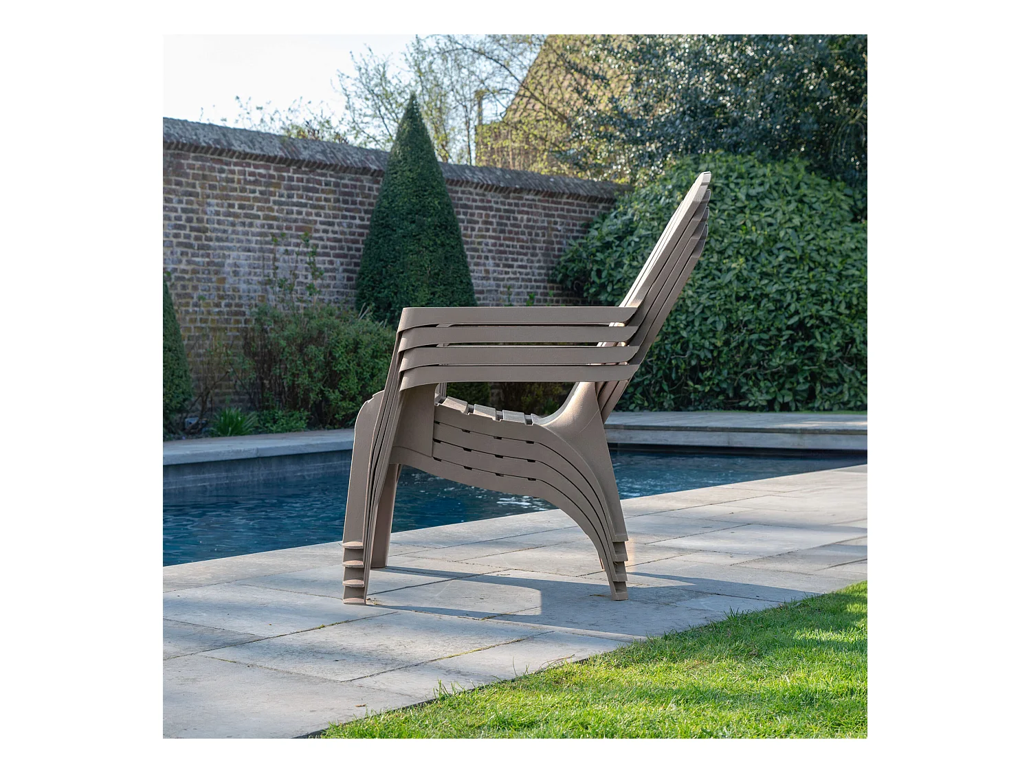 Lot de 4 Fauteuils adirondack Taupe