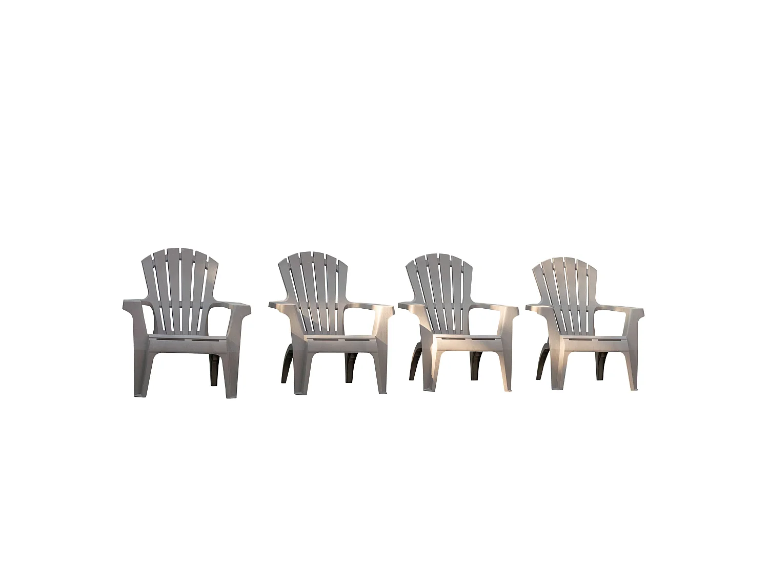 Lot de 4 Fauteuils  Adirondack de jardin en résine empilables Taupe