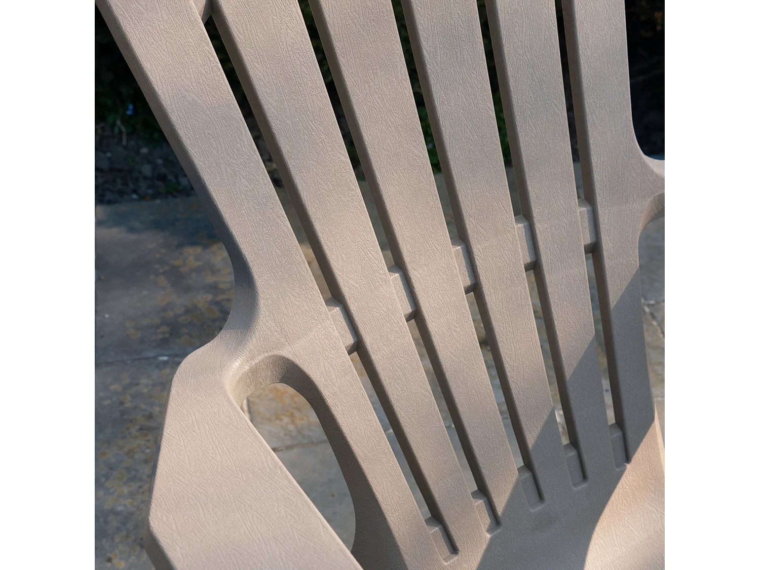 Lot de 4 Fauteuils  Adirondack de jardin en résine empilables Taupe