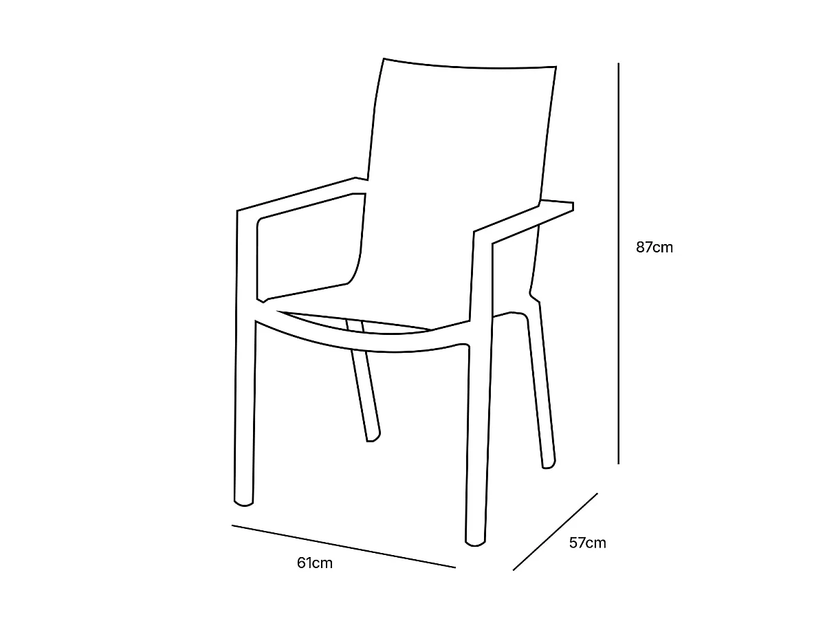 Fauteuil de jardin aluminium blanc textilène WHITESTAR