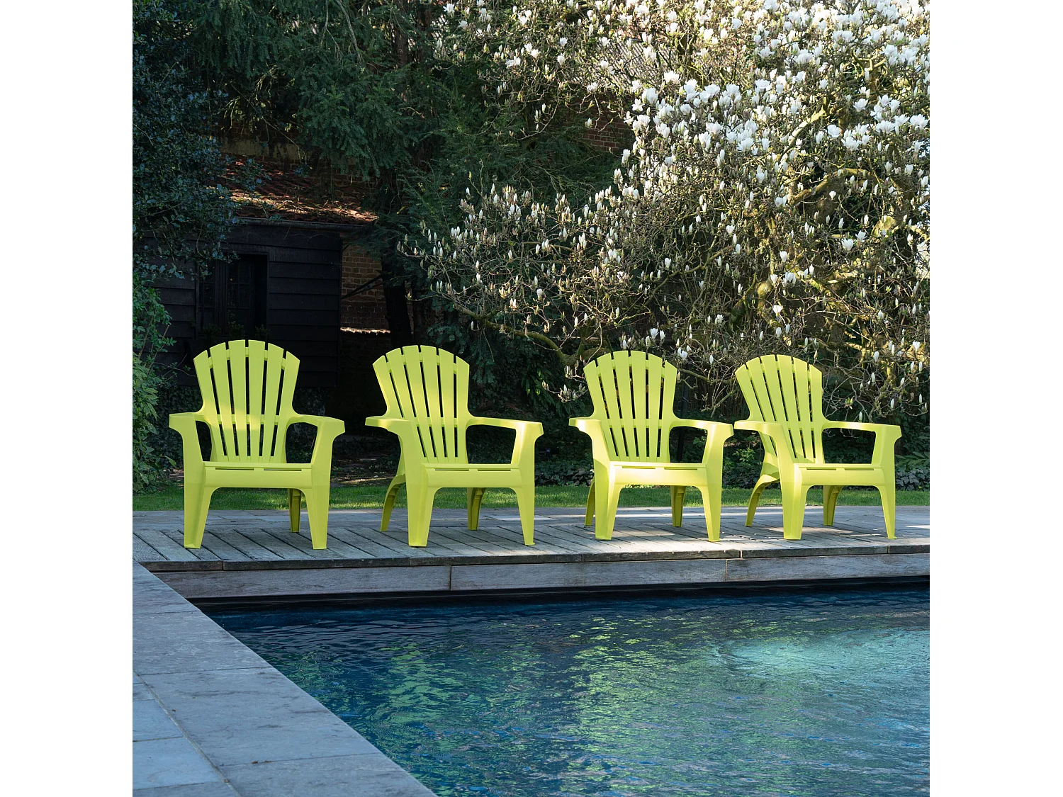 Lot de 4 Fauteuils adirondack Anis