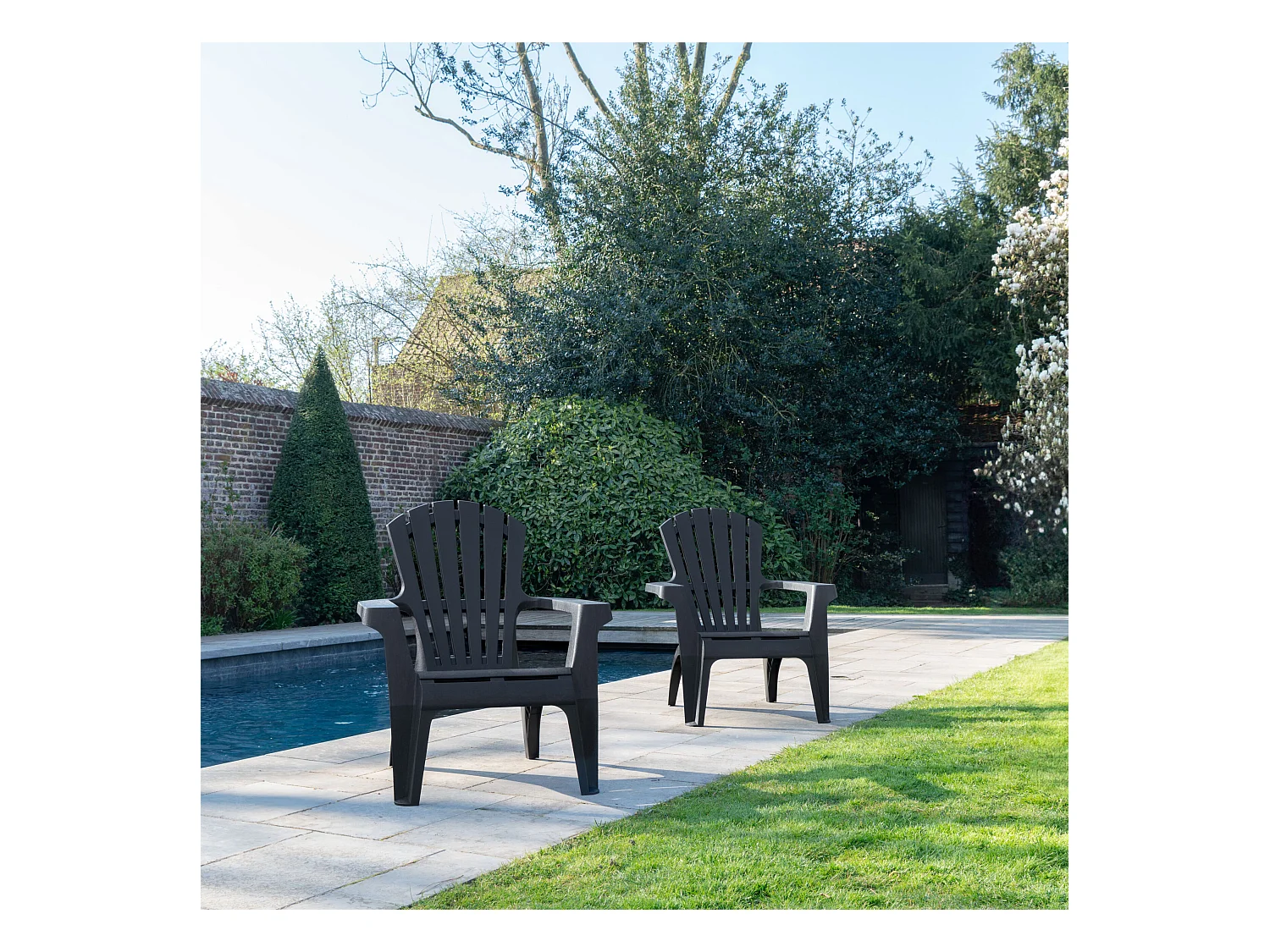 Lot de 2 Fauteuils adirondack Anthracite