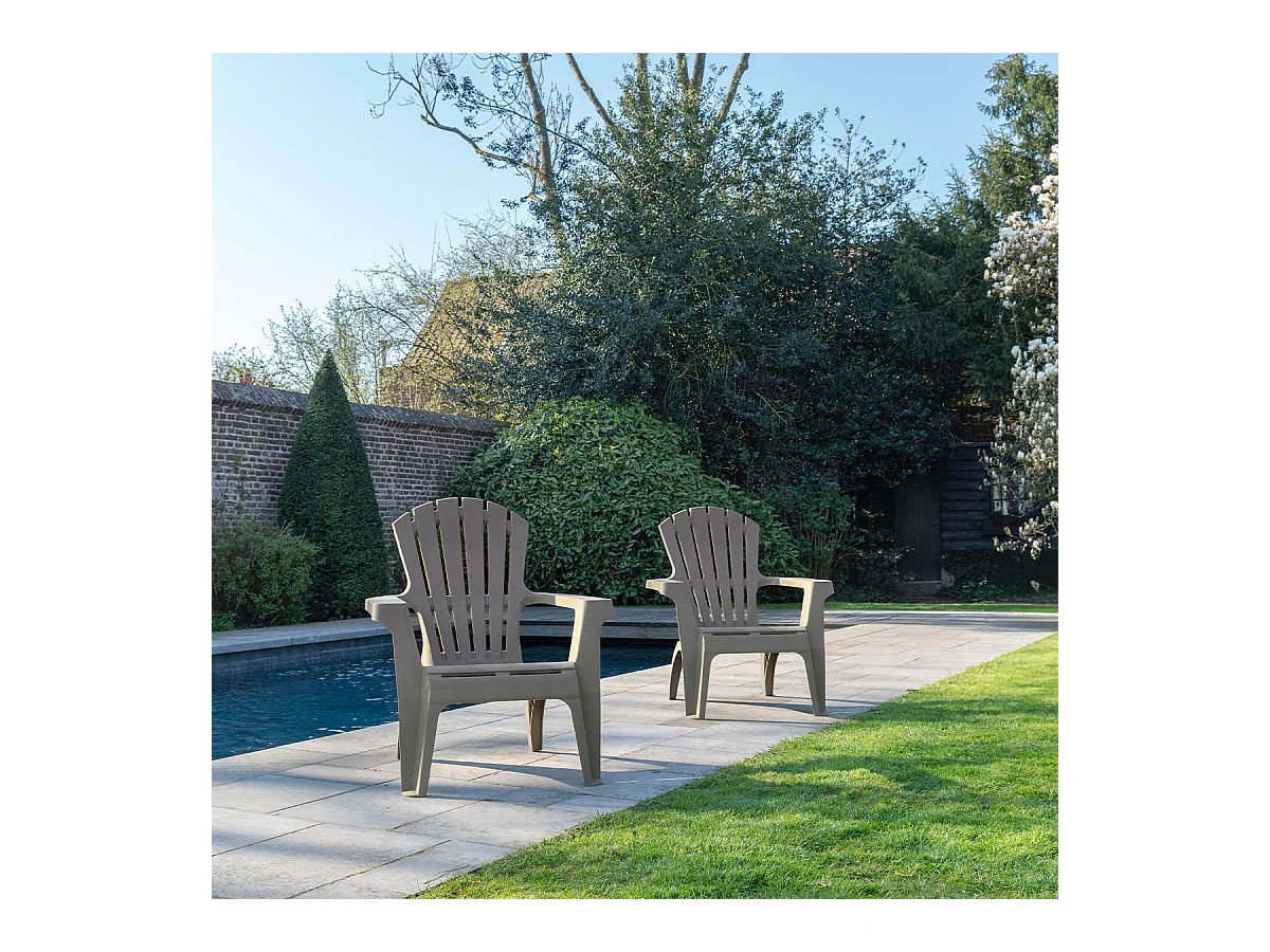Lot de 2 Fauteuils adirondack Taupe