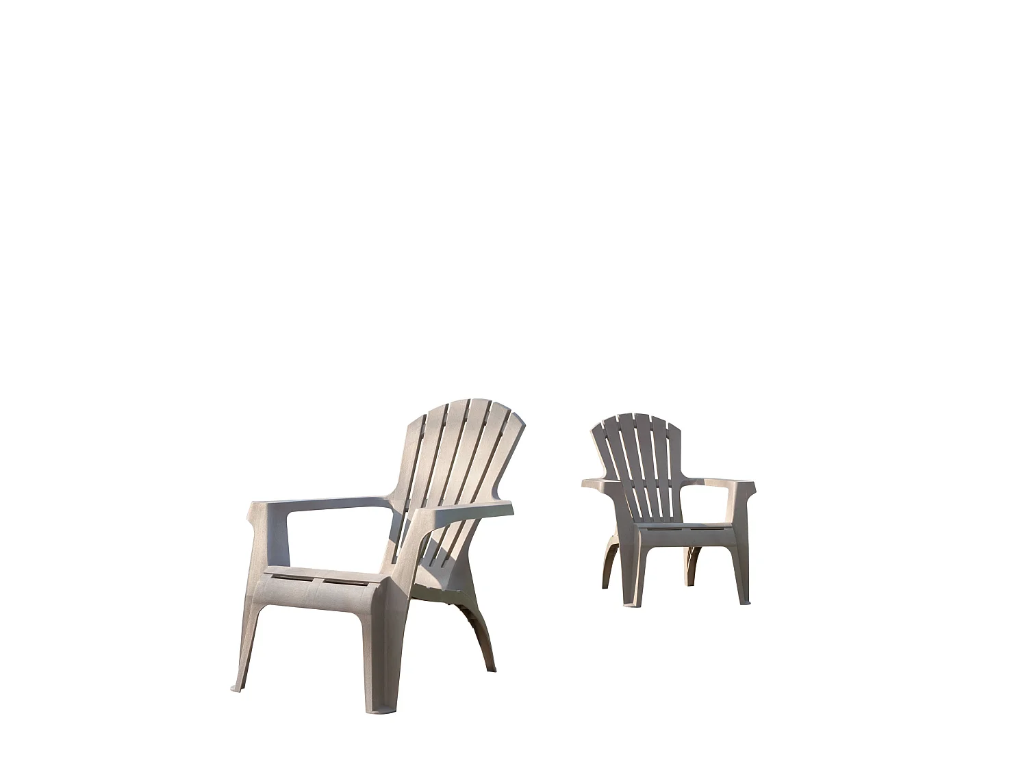 Lot de 2 Fauteuils Adirondack de jardin en résine empilables Taupe